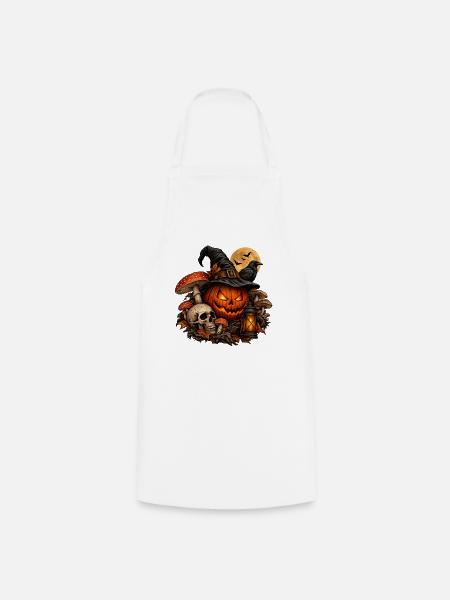 Dunkle Magie: Exklusives Halloween-Design - Kochschürze - Weiß