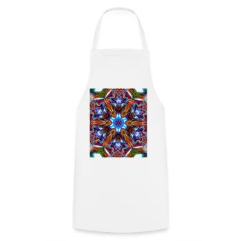 Bunter kaleidoskopische Mandala - Kochschürze - Weiß - Vorne - AI Model Male 185 dark (185cm)