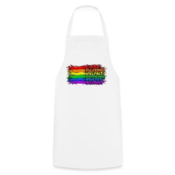 Regenbogenfrieden Liebe Vielfalt - Kochschürze - Weiß - Vorne - AI Model Male 185 dark (185cm)