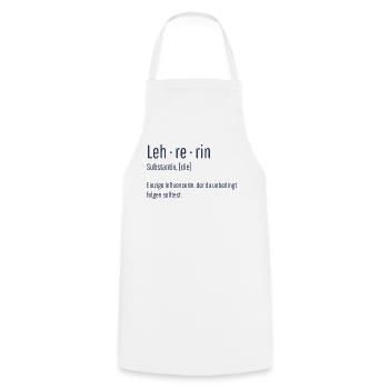 Lehrerin Substantiv Influencerin Lustig Geschenk - Kochschürze - Weiß - Vorne - AI Model Male 185 dark (185cm)