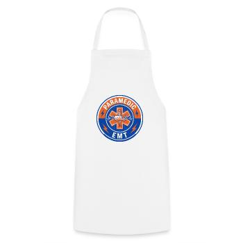 Vintage Paramedic EMT Star Of Life Ambulanzdeckel - Kochschürze - Weiß - Vorne - AI Model Male 185 dark (185cm)
