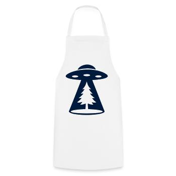 Ufo Entfuehrung Wald Icon - Kochschürze - Weiß - Vorne - AI Model Male 185 dark (185cm)