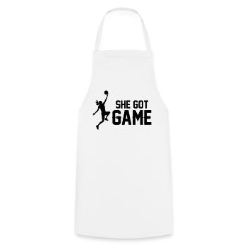 Frauen Basketball - Kochschürze - Weiß - Vorne - AI Model Male 185 dark (185cm)