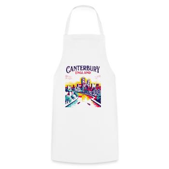 City Vintage Canterbury England Cathedral Skyline - Kochschürze - Weiß - Vorne - AI Model Male 185 dark (185cm)