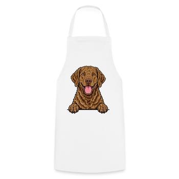 Chesapeake Bay Retriever - Kochschürze - Weiß - Vorne - AI Model Male 185 dark (185cm)