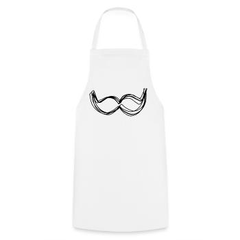 Schnurrbart handgezeichnet - Kochschürze - Weiß - Vorne - AI Model Male 185 dark (185cm)