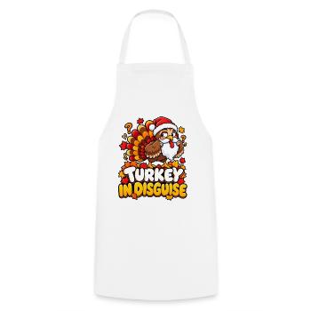 Turkey in Disguise Cartoon Christmas - Kochschürze - Weiß - Vorne - AI Model Male 185 dark (185cm)