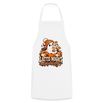 Kürbis Latte Nacht Spuk - Kochschürze - Weiß - Vorne - AI Model Male 185 dark (185cm)