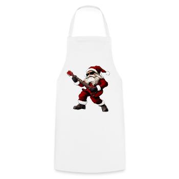 Gitarrist Weihnachten - Kochschürze - Weiß - Vorne - AI Model Male 185 dark (185cm)