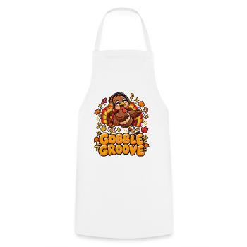 Gobble Groove Herbst-Turkey mit Musik - Kochschürze - Weiß - Vorne - AI Model Male 185 dark (185cm)