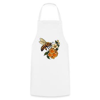 Honigbienen- und Wabenblüte - Kochschürze - Weiß - Vorne - AI Model Male 185 dark (185cm)