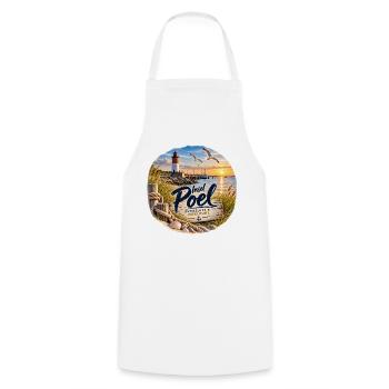 Insel Poel Ostseeluft Design - Kochschürze - Weiß - Vorne - AI Model Male 185 dark (185cm)