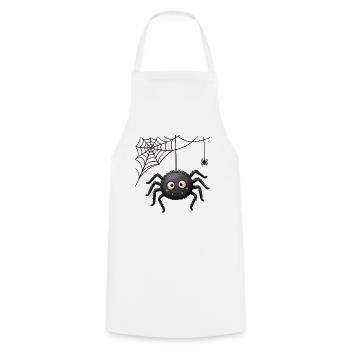 Spinne im Netz Halloween-Anhänger - Kochschürze - Weiß - Vorne - AI Model Male 185 dark (185cm)