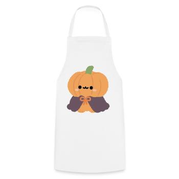 Chibi Kürbis-Cape-Plüsch - Kochschürze - Weiß - Vorne - AI Model Male 185 dark (185cm)