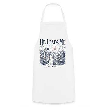 Psalm 23 Hirten-christliches Design - Kochschürze - Weiß - Vorne - AI Model Male 185 dark (185cm)