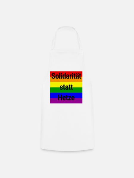 SOLIDARITÄT STATT HETZE REGENBOGEN STATEMENT - Kochschürze - Weiß