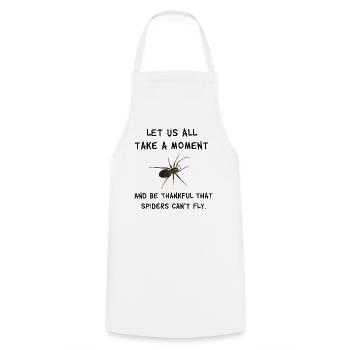 Thankful that spiders can't fly - Spinnen Spruch - Kochschürze - Weiß - Vorne - AI Model Male 185 dark (185cm)