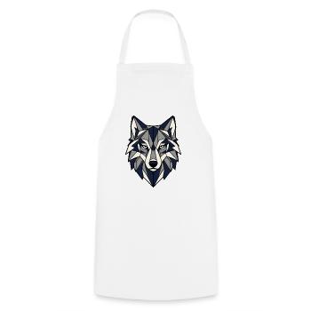 Geometrischer Wolf Kopf Dreiecke Vektor Shirt - Kochschürze - Weiß - Vorne - AI Model Male 185 dark (185cm)