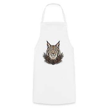 Luchs Portrait Pinselohren Tannenzapfen Shirt - Kochschürze - Weiß - Vorne - AI Model Male 185 dark (185cm)