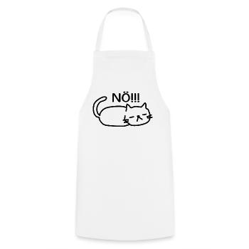 Nö Lustige Faule Katze - Kochschürze - Weiß - Vorne - AI Model Male 185 dark (185cm)