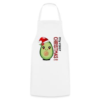 Mein erstes Weihnachten, Avocado Baby - Kochschürze - Weiß - Vorne - AI Model Male 185 dark (185cm)