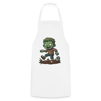 Grüner Zombie - Kochschürze - Weiß - Vorne - AI Model Male 185 dark (185cm)