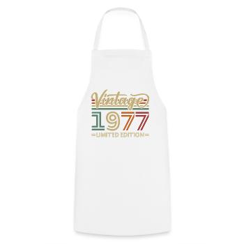 Vintage 1977 Limited Edition Geburtstag Retro - Kochschürze - Weiß - Vorne - AI Model Male 185 dark (185cm)