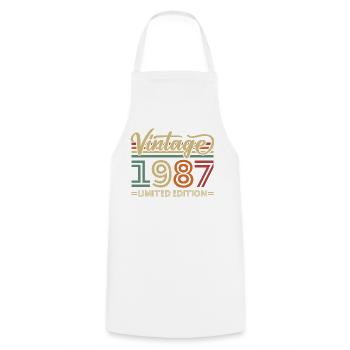 Vintage 1987 Limited Edition Geburtstag Retro - Kochschürze - Weiß - Vorne - AI Model Male 185 dark (185cm)