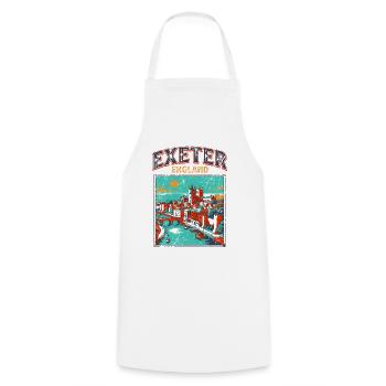 Vintage Exeter England Cityscape Retro Travel - Kochschürze - Weiß - Vorne - AI Model Male 185 dark (185cm)