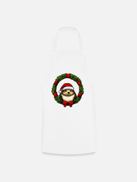 Igel Christmas - Kochschürze - Weiß