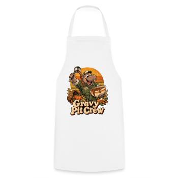 Thanksgiving Nilpferd Gravy Pit Crew - Kochschürze - Weiß - Vorne - AI Model Male 185 dark (185cm)