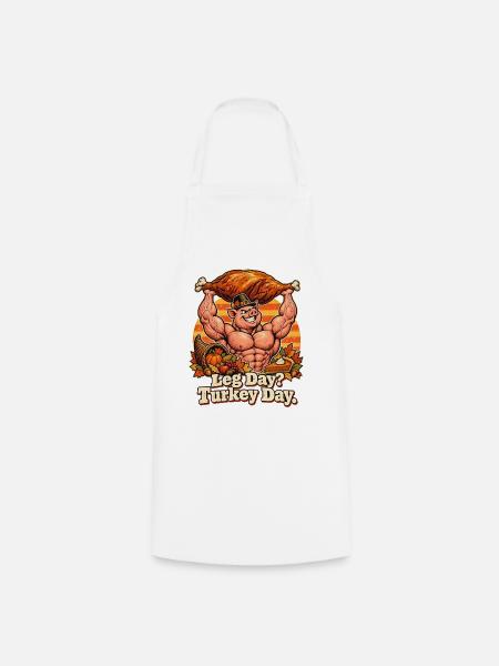 Thanksgiving Bodybuilder-Schwein Truthahn Spruch - Kochschürze - Weiß