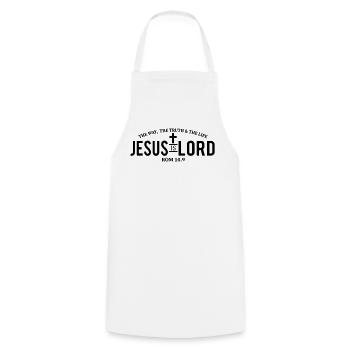 Jesus is Lord - Kochschürze - Weiß - Vorne - AI Model Male 185 dark (185cm)
