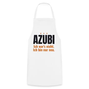 Azubi – Ich war's nicht. Ich bin nur neu - Kochschürze - Weiß - Vorne - AI Model Male 185 dark (185cm)