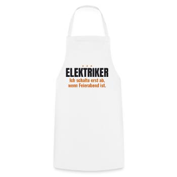 Elektriker Shirt – Ich schalte bei Feierabend ab - Kochschürze - Weiß - Vorne - AI Model Male 185 dark (185cm)