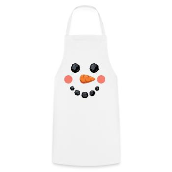 Lächelndes Schneemann Gesicht - Kochschürze - Weiß - Vorne - AI Model Male 185 dark (185cm)