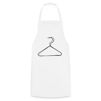 Kleiderbügel handgezeichnet - Kochschürze - Weiß - Vorne - AI Model Male 185 dark (185cm)