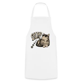 cool dad club - coole Katze - Kochschürze - Weiß - Vorne - AI Model Male 185 dark (185cm)