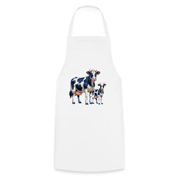 Holstein und Kälber Kuh - Kochschürze - Weiß - Vorne - AI Model Male 185 dark (185cm)