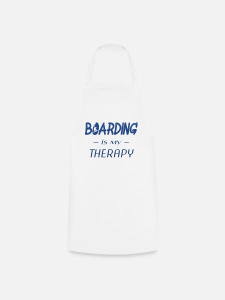 Boarding is My Therapy - Kochschürze - Weiß