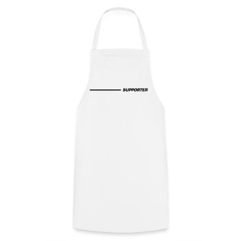 Supporter Schriftzug Linie Schwarz - Kochschürze - Weiß - Vorne - AI Model Male 185 dark (185cm)