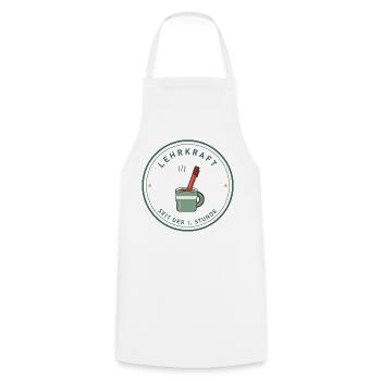 Kaffee & Rotstift Retro für Lehrer und Lehrerinnen - Kochschürze - Weiß - Vorne - AI Model Male 185 dark (185cm)