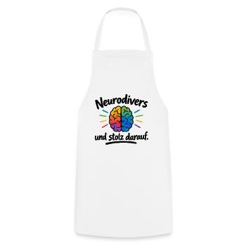 Neurodiversität strahlt bunt - Kochschürze - Weiß - Vorne - AI Model Male 185 dark (185cm)