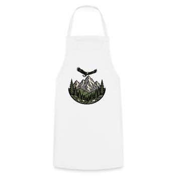 Berge Adler Wald Emblem Wandern Natur Vektor Shirt - Kochschürze - Weiß - Vorne - AI Model Male 185 dark (185cm)