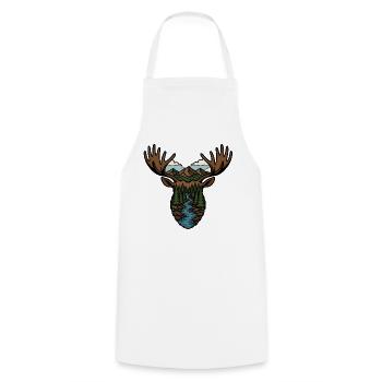 Elch Wald Fluss Landschaft Wildnis Vektor Shirt - Kochschürze - Weiß - Vorne - AI Model Male 185 dark (185cm)