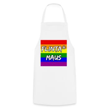 FLINTA MAUS REGENBOGEN PRIDE STATEMENT, CSD - Kochschürze - Weiß - Vorne - AI Model Male 185 dark (185cm)