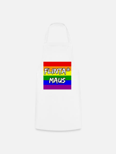 FLINTA MAUS REGENBOGEN PRIDE STATEMENT, CSD - Kochschürze - Weiß