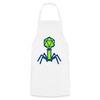 Bakteriophage Virus Icon - Kochschürze - Weiß - Vorne - AI Model Male 185 dark (185cm)