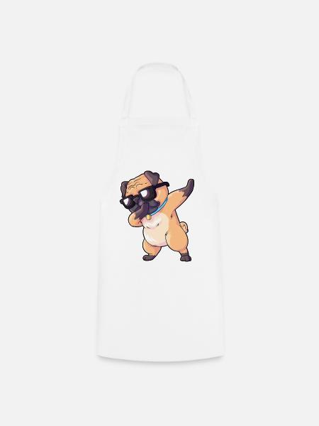 Mops Dab - Kochschürze - Weiß