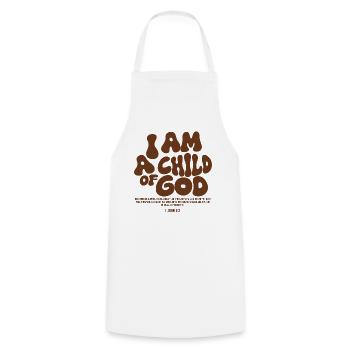 I Am a Child of God - Christliches Bibel Design - Kochschürze - Weiß - Vorne - AI Model Male 185 dark (185cm)